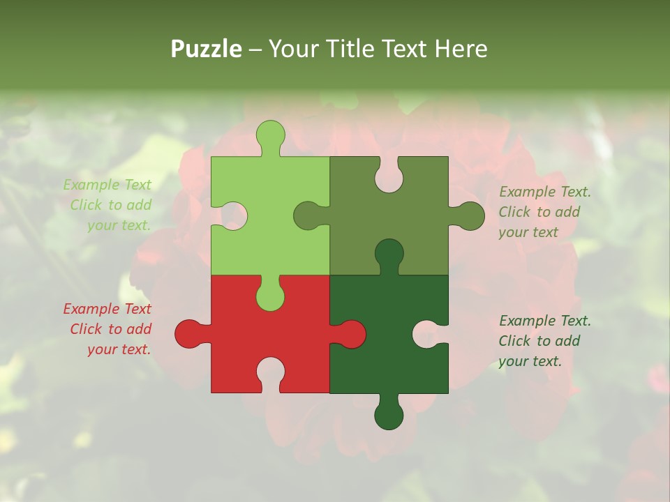 Red Hanging Geranium PowerPoint Template