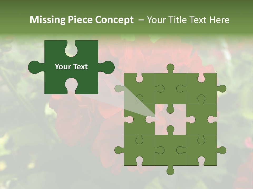 Red Hanging Geranium PowerPoint Template