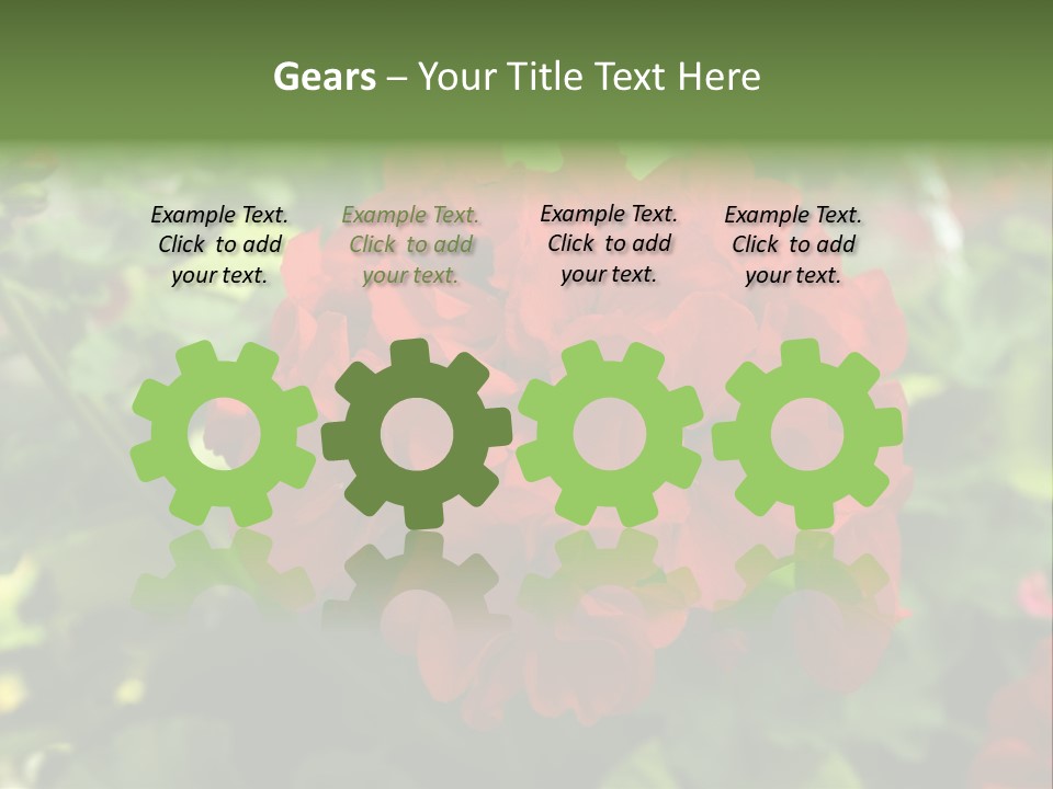 Red Hanging Geranium PowerPoint Template