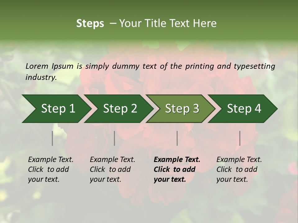 Red Hanging Geranium PowerPoint Template
