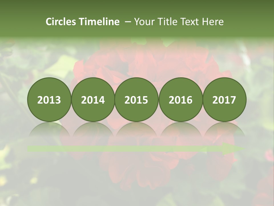 Red Hanging Geranium PowerPoint Template