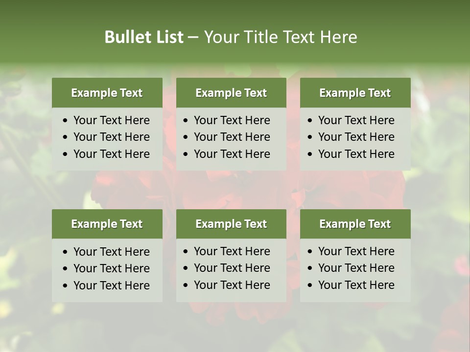 Red Hanging Geranium PowerPoint Template