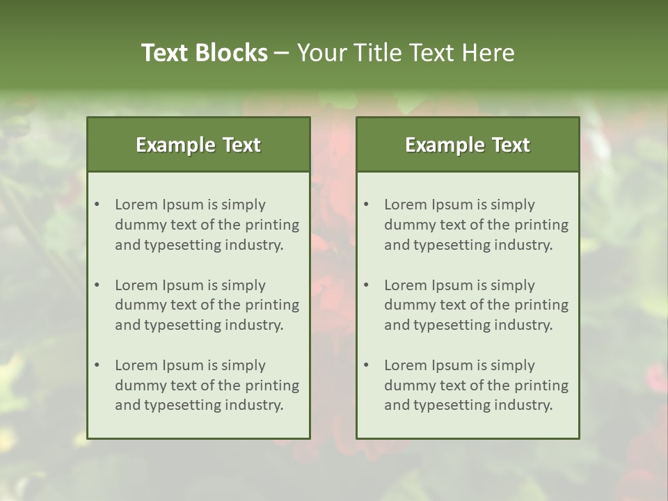 Red Hanging Geranium PowerPoint Template