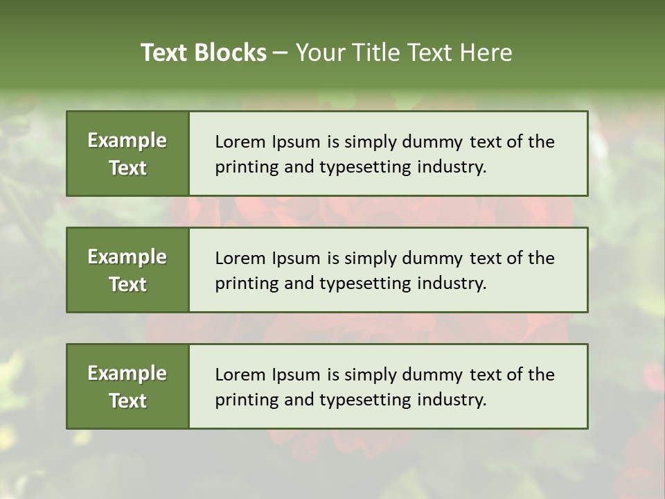 Red Hanging Geranium PowerPoint Template