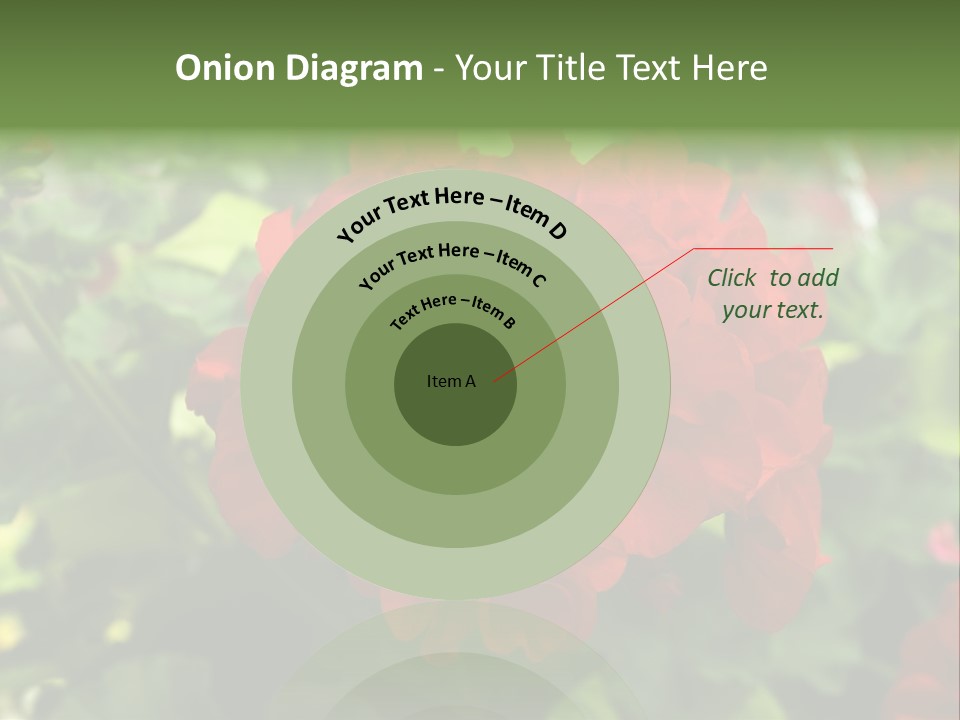 Red Hanging Geranium PowerPoint Template