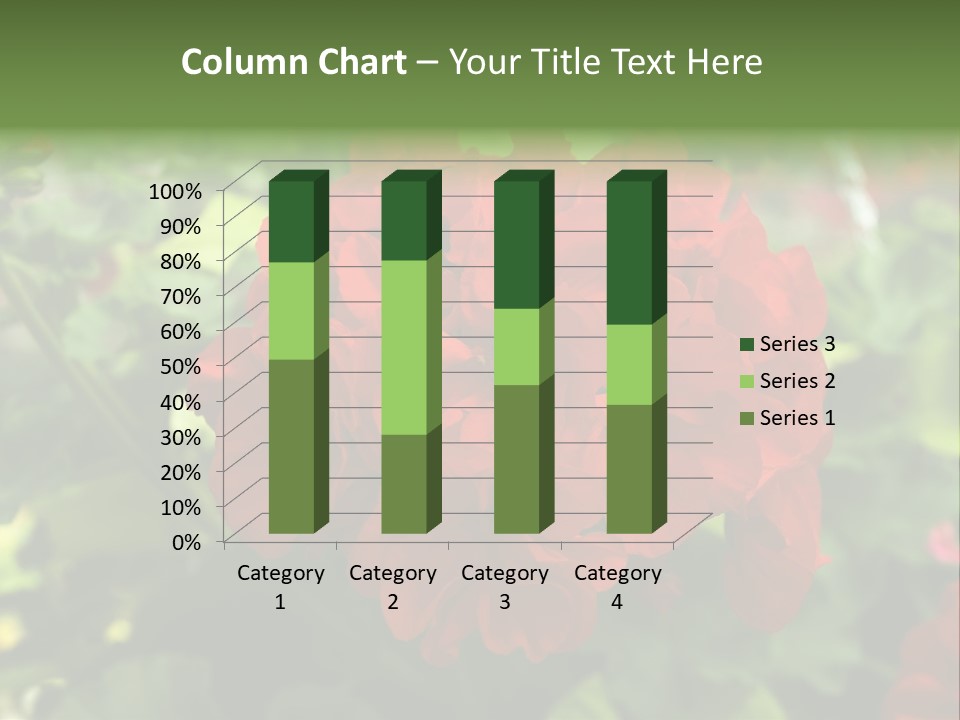 Red Hanging Geranium PowerPoint Template