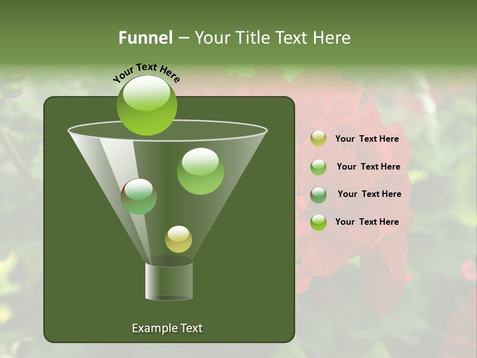 Red Hanging Geranium PowerPoint Template