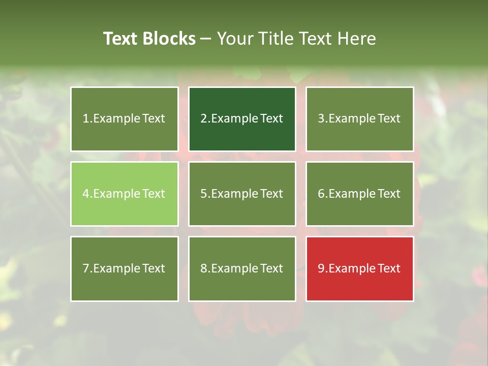 Red Hanging Geranium PowerPoint Template