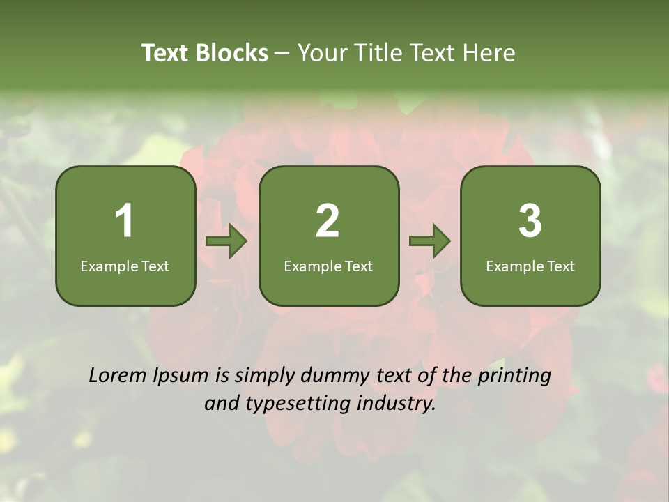 Red Hanging Geranium PowerPoint Template