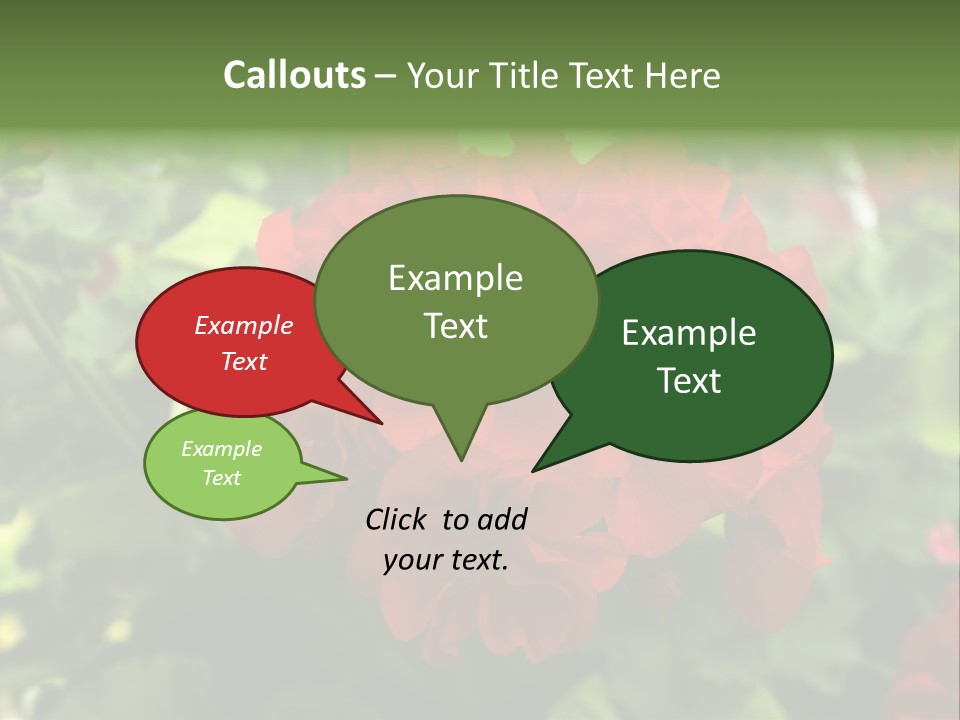 Red Hanging Geranium PowerPoint Template