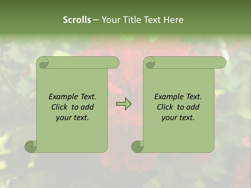 Red Hanging Geranium PowerPoint Template