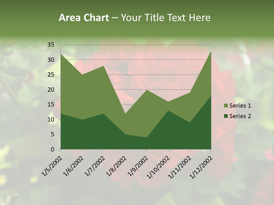 Red Hanging Geranium PowerPoint Template