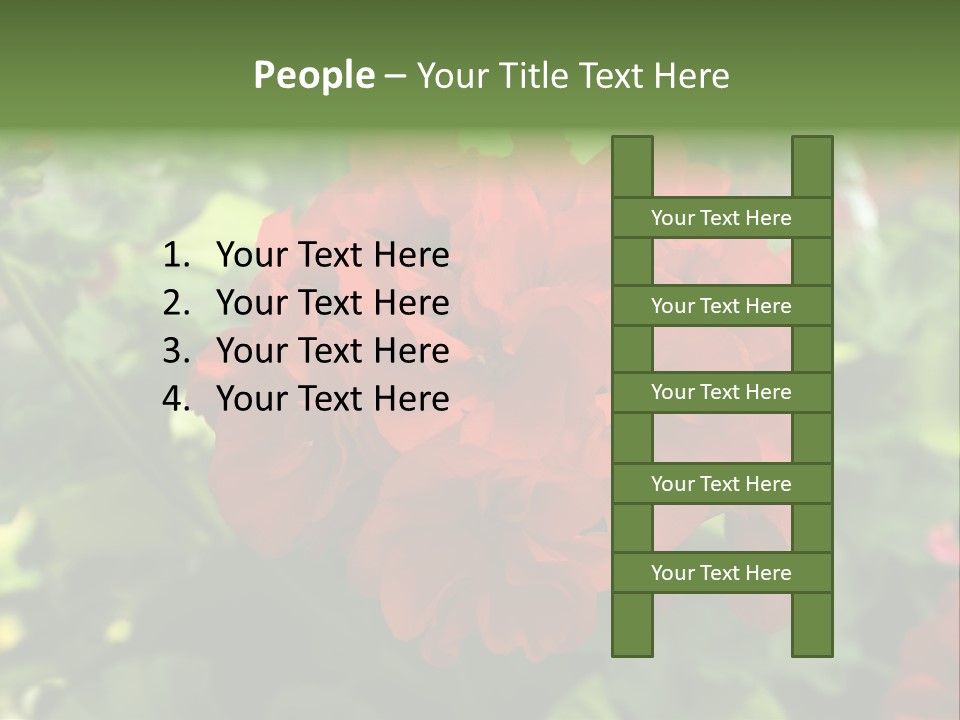 Red Hanging Geranium PowerPoint Template