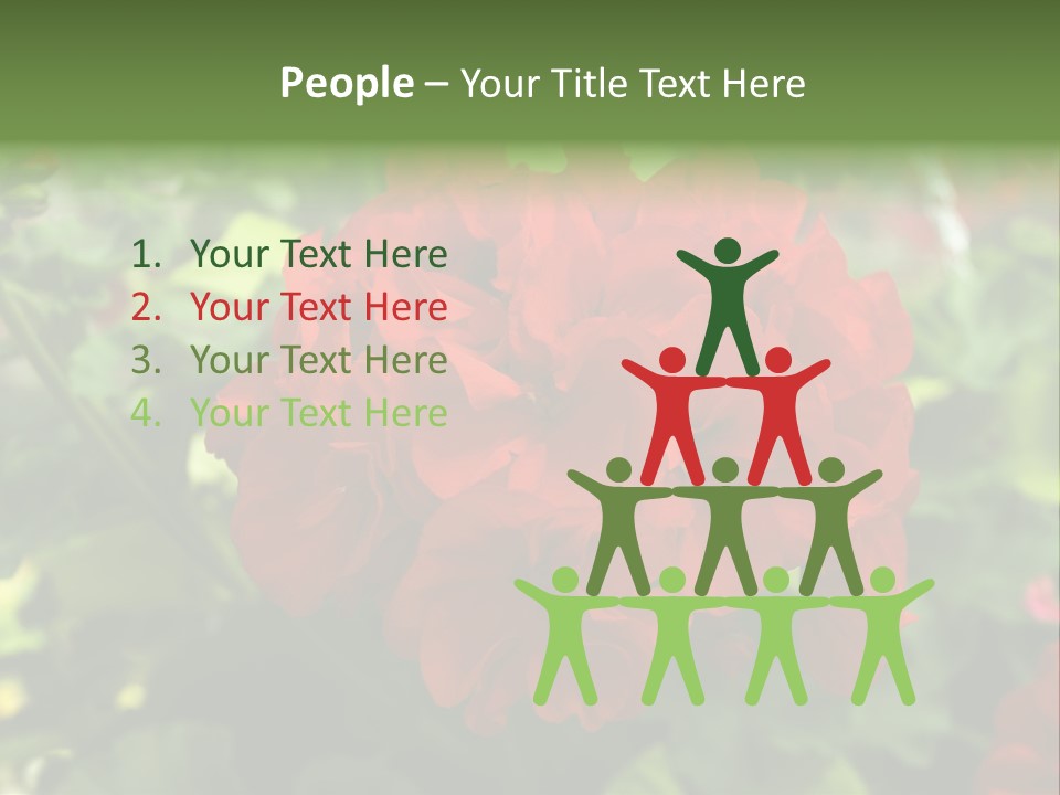 Red Hanging Geranium PowerPoint Template