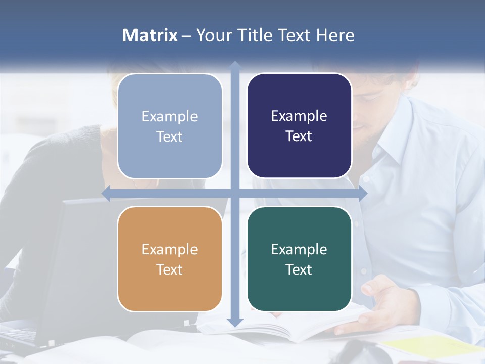 A Man And Woman Looking At A Laptop Screen PowerPoint Template