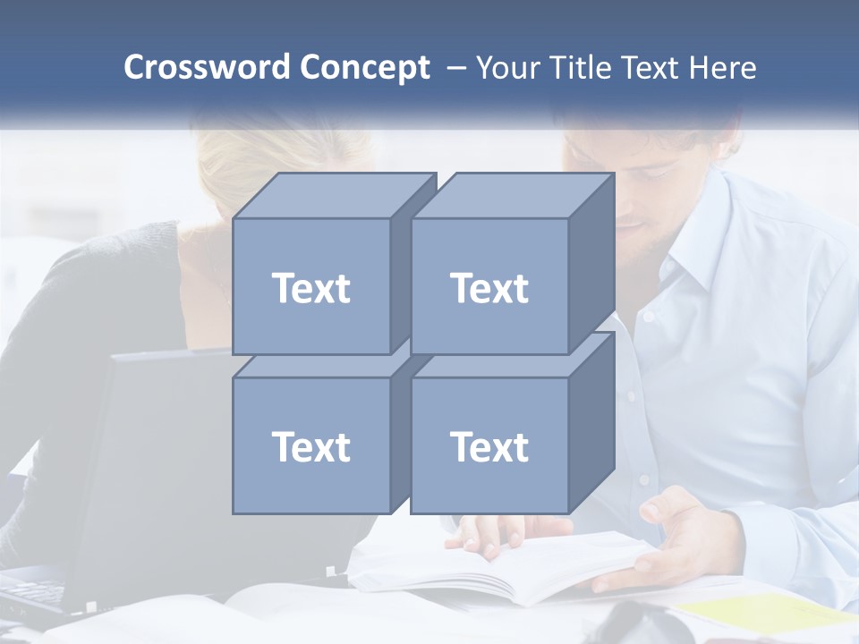 A Man And Woman Looking At A Laptop Screen PowerPoint Template