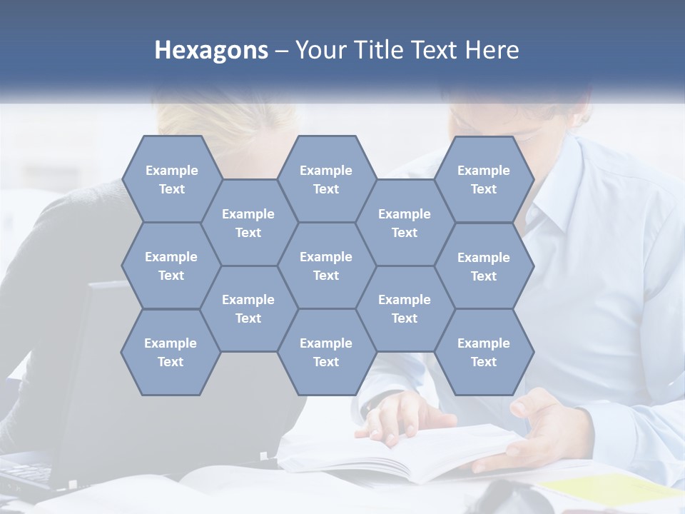 A Man And Woman Looking At A Laptop Screen PowerPoint Template