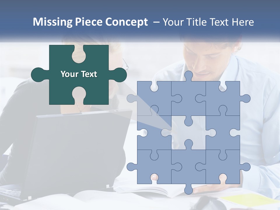 A Man And Woman Looking At A Laptop Screen PowerPoint Template