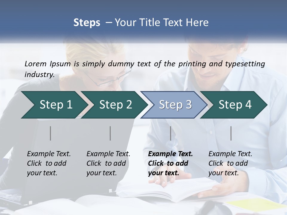 A Man And Woman Looking At A Laptop Screen PowerPoint Template