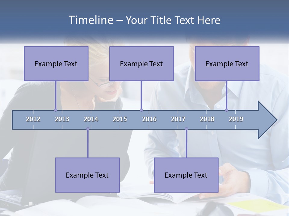 A Man And Woman Looking At A Laptop Screen PowerPoint Template