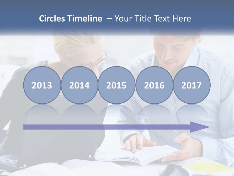 A Man And Woman Looking At A Laptop Screen PowerPoint Template