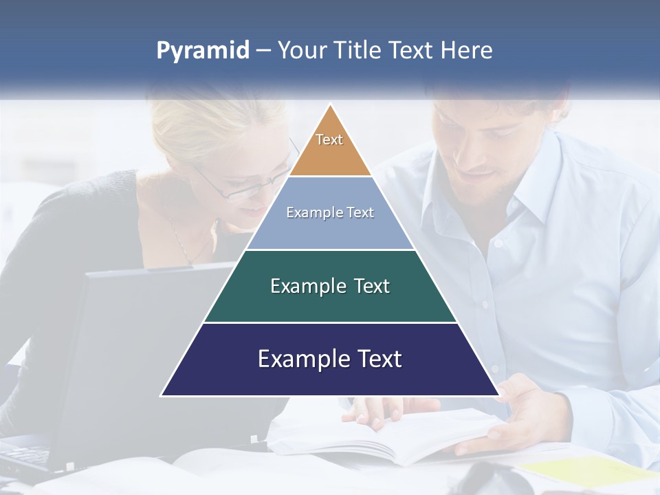 A Man And Woman Looking At A Laptop Screen PowerPoint Template