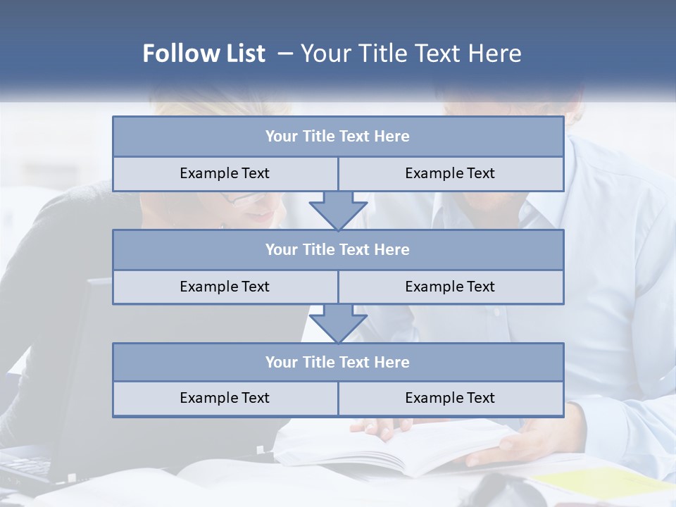 A Man And Woman Looking At A Laptop Screen PowerPoint Template