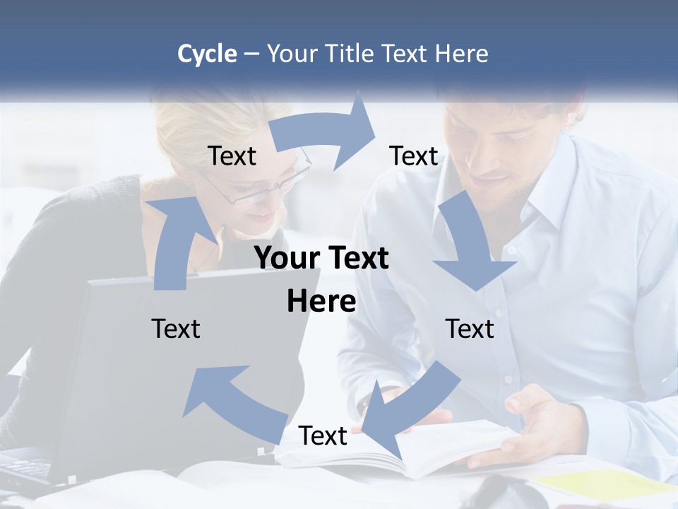 A Man And Woman Looking At A Laptop Screen PowerPoint Template