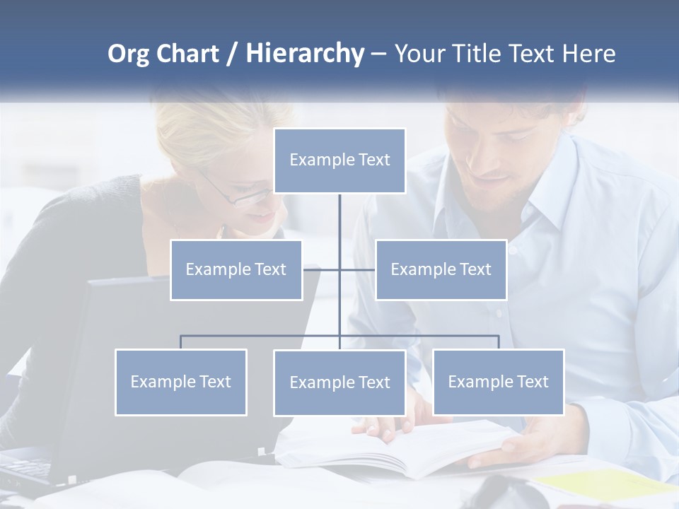 A Man And Woman Looking At A Laptop Screen PowerPoint Template
