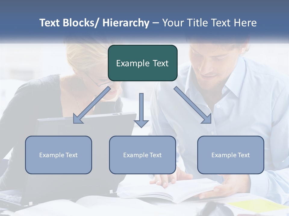 A Man And Woman Looking At A Laptop Screen PowerPoint Template