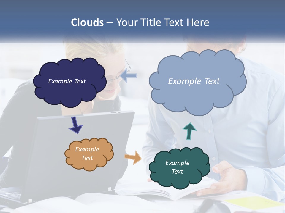 A Man And Woman Looking At A Laptop Screen PowerPoint Template