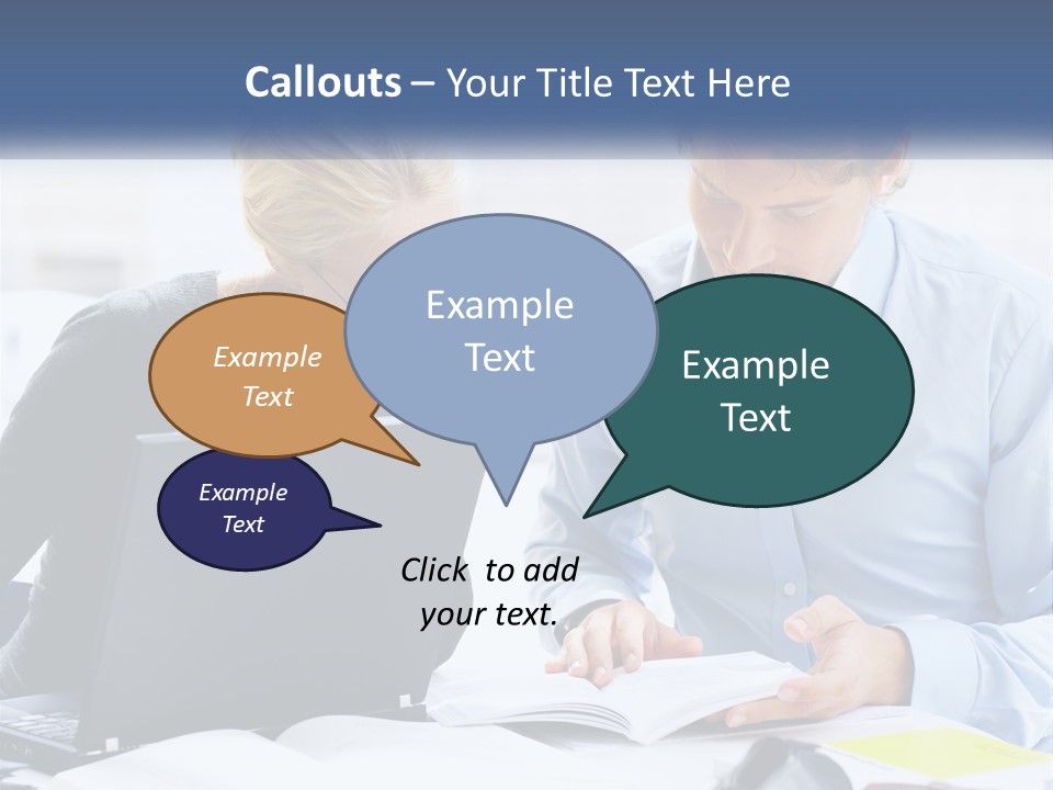 A Man And Woman Looking At A Laptop Screen PowerPoint Template