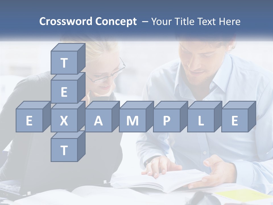 A Man And Woman Looking At A Laptop Screen PowerPoint Template