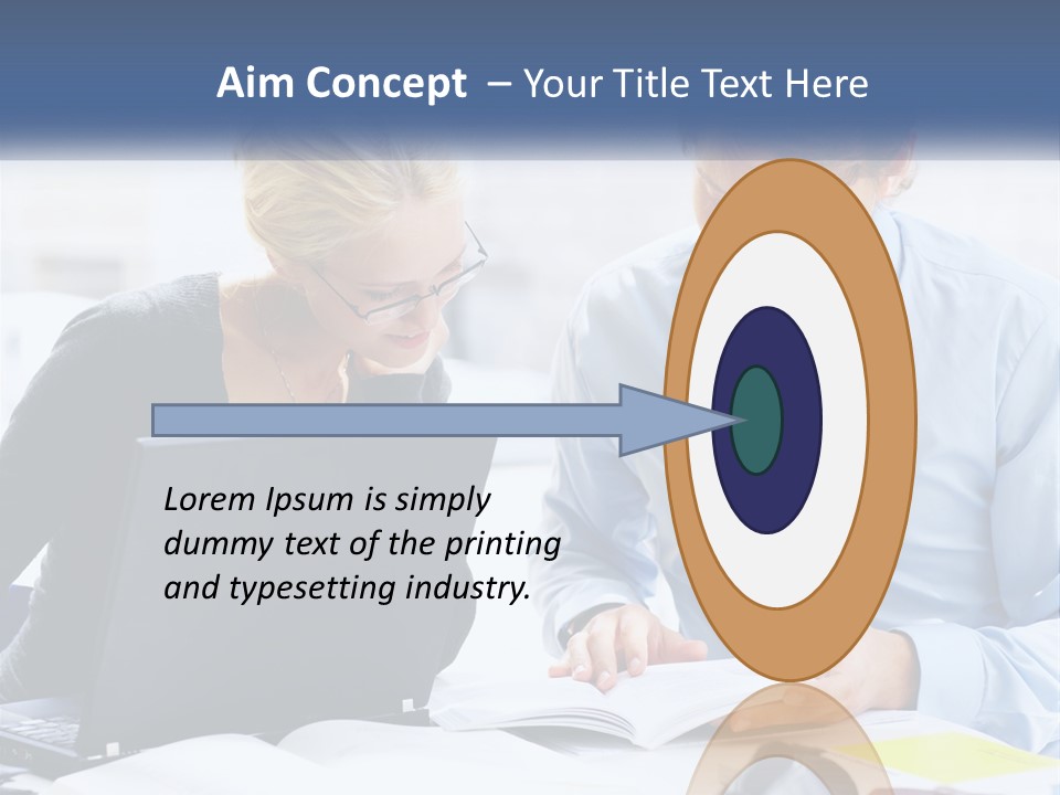 A Man And Woman Looking At A Laptop Screen PowerPoint Template