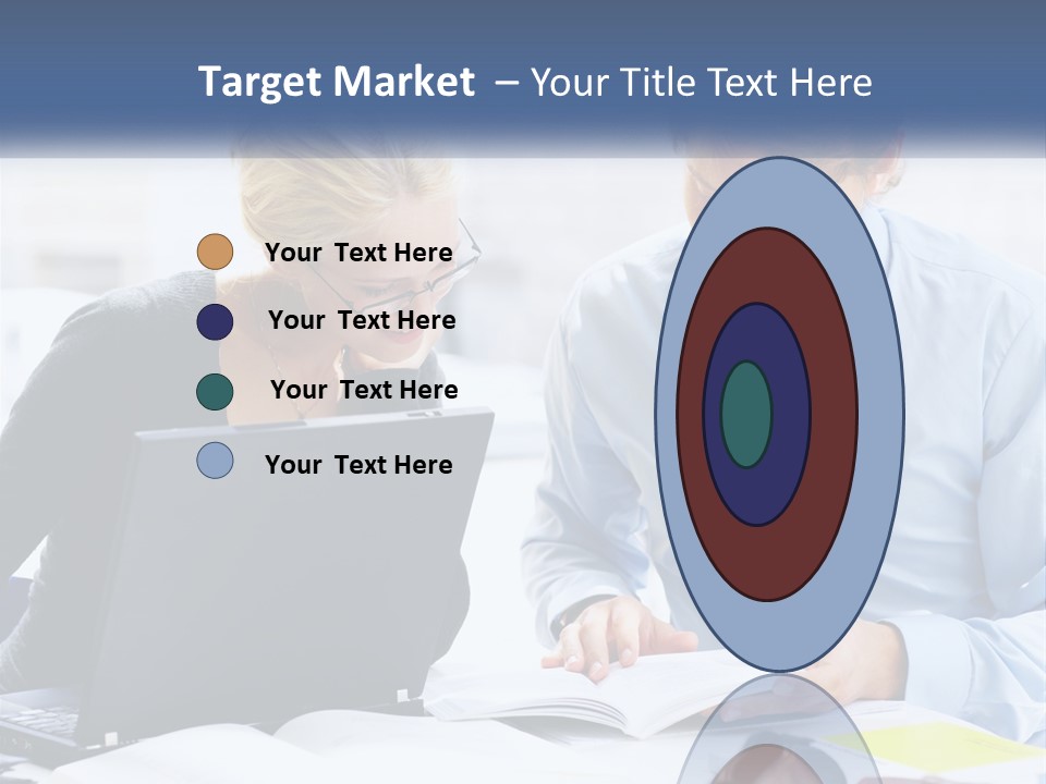 A Man And Woman Looking At A Laptop Screen PowerPoint Template