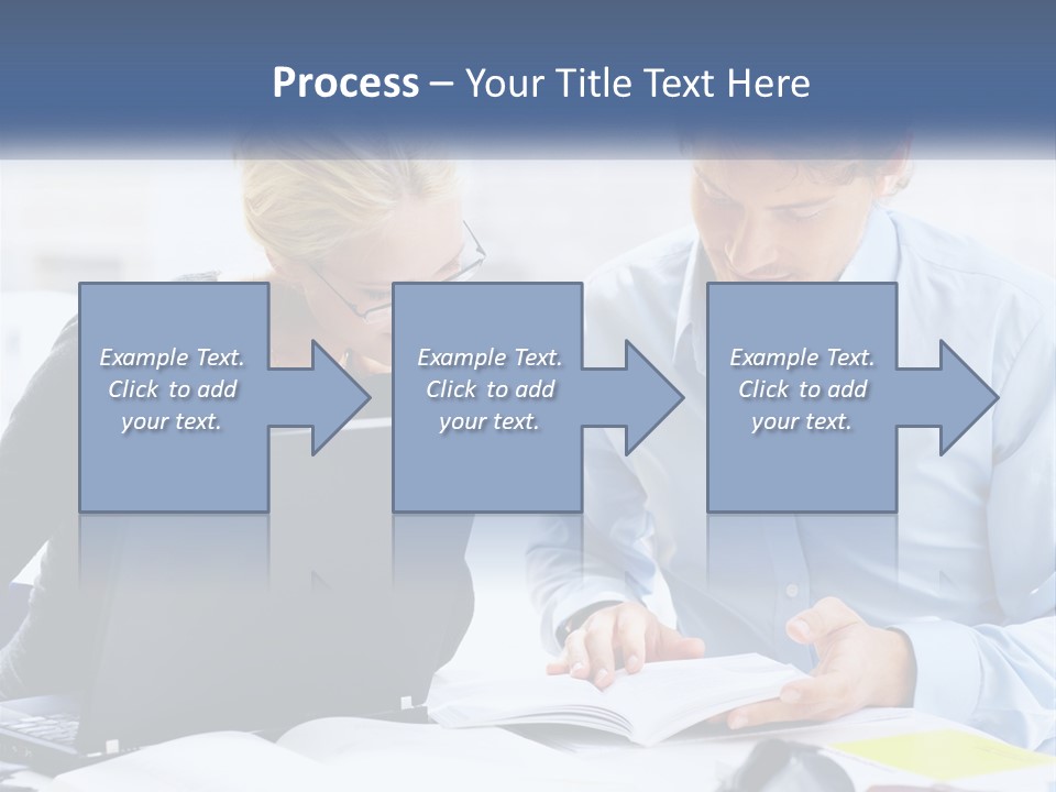 A Man And Woman Looking At A Laptop Screen PowerPoint Template