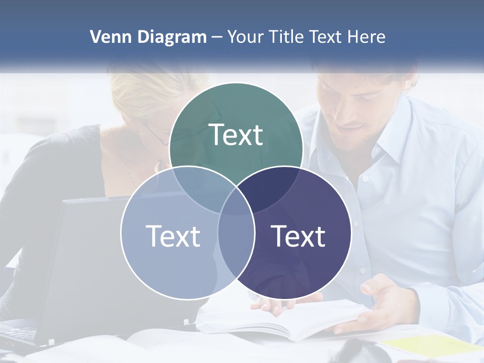 A Man And Woman Looking At A Laptop Screen PowerPoint Template