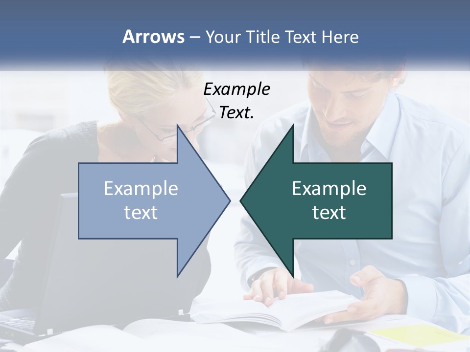 A Man And Woman Looking At A Laptop Screen PowerPoint Template