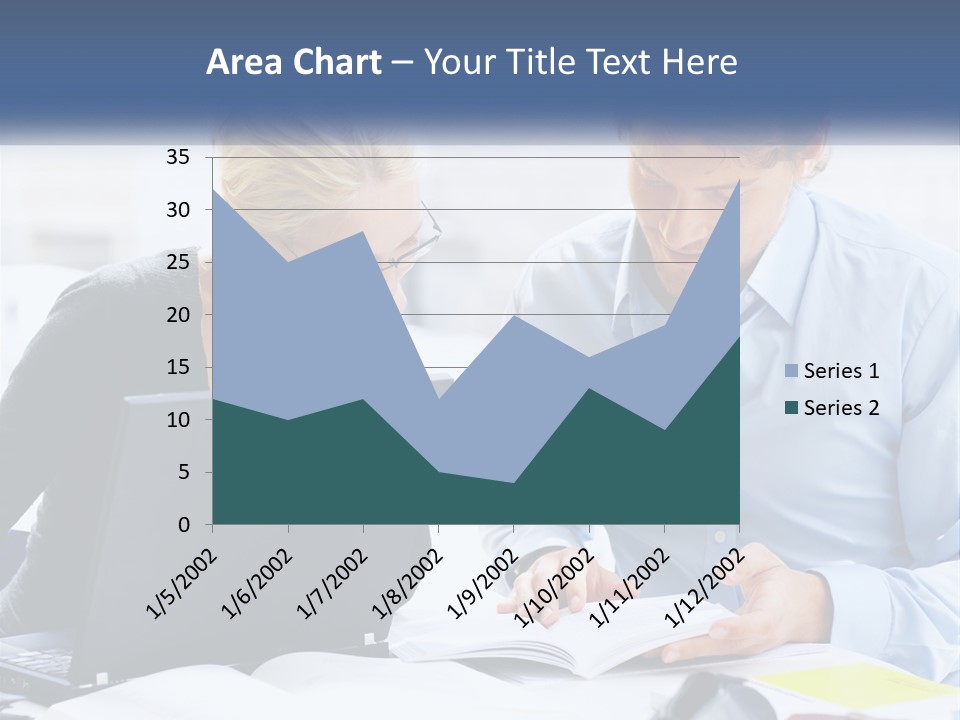 A Man And Woman Looking At A Laptop Screen PowerPoint Template