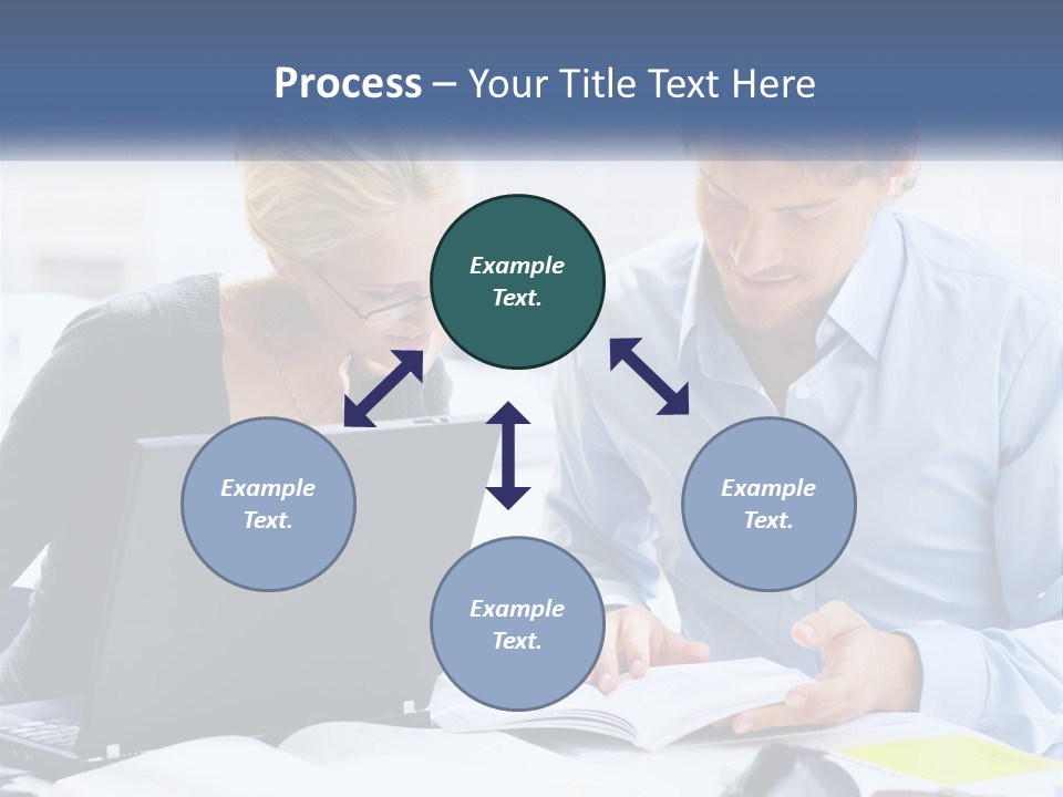 A Man And Woman Looking At A Laptop Screen PowerPoint Template