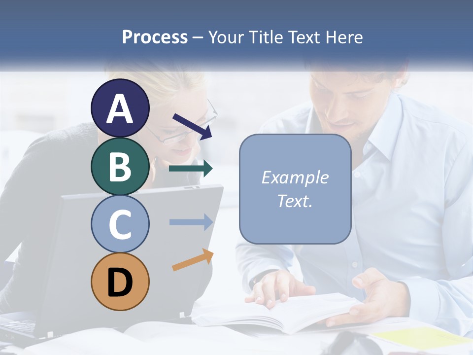 A Man And Woman Looking At A Laptop Screen PowerPoint Template