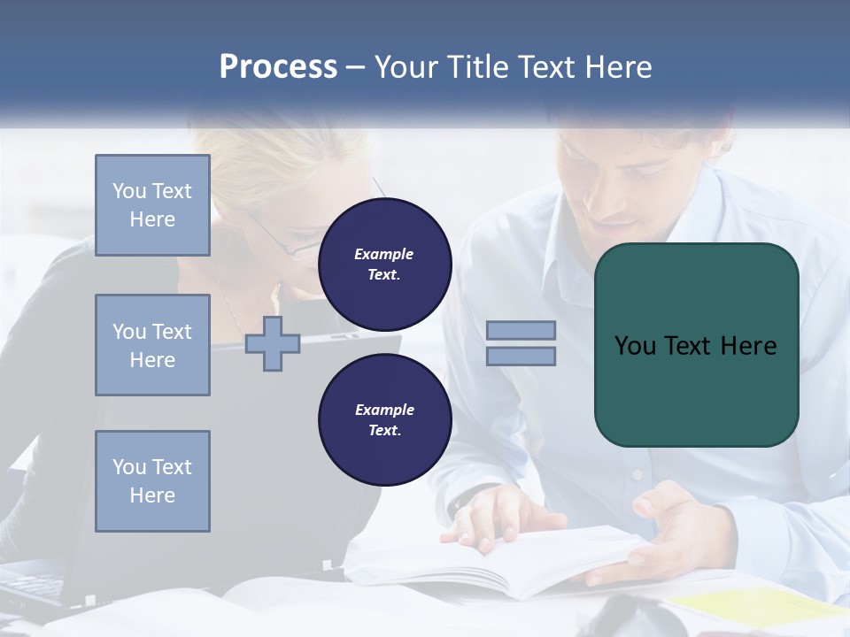 A Man And Woman Looking At A Laptop Screen PowerPoint Template