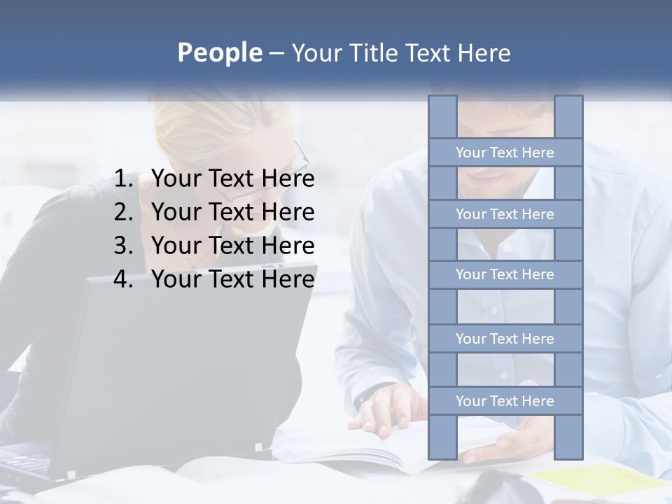 A Man And Woman Looking At A Laptop Screen PowerPoint Template