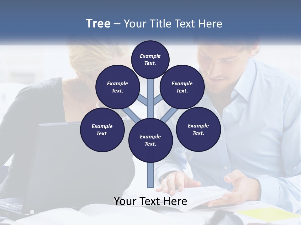 A Man And Woman Looking At A Laptop Screen PowerPoint Template