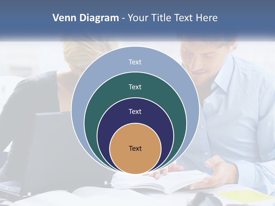 A Man And Woman Looking At A Laptop Screen PowerPoint Template