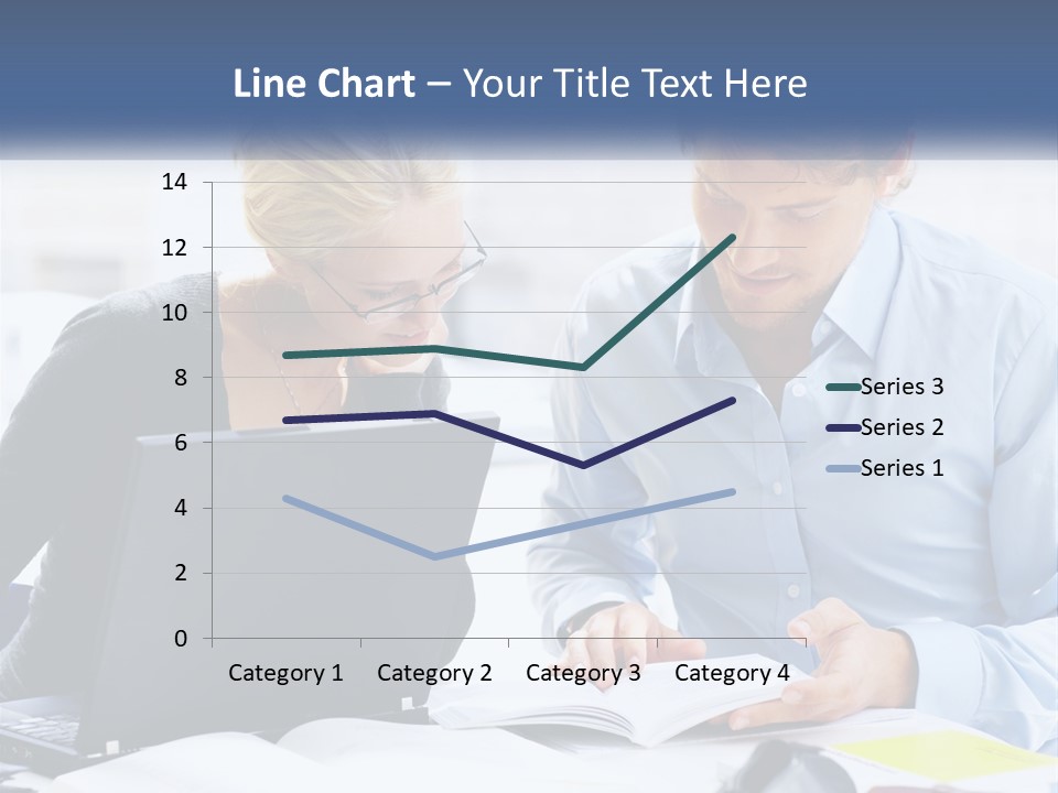 A Man And Woman Looking At A Laptop Screen PowerPoint Template