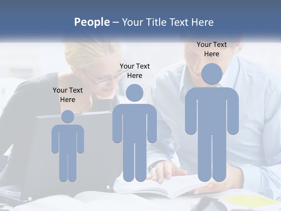 A Man And Woman Looking At A Laptop Screen PowerPoint Template