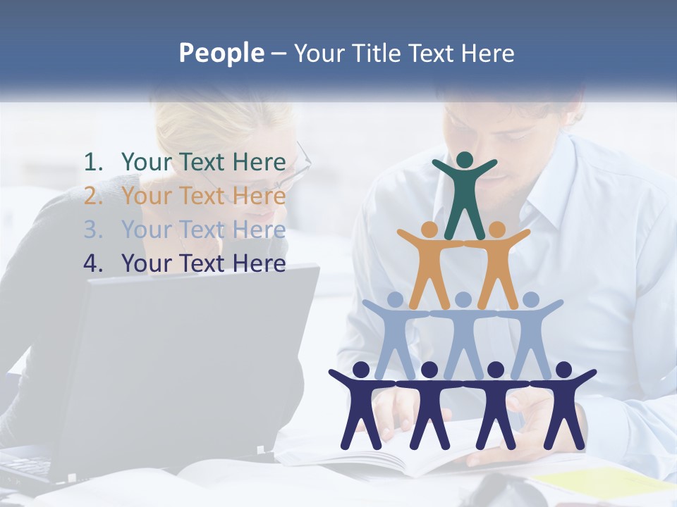 A Man And Woman Looking At A Laptop Screen PowerPoint Template