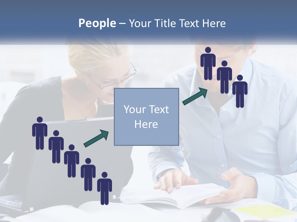A Man And Woman Looking At A Laptop Screen PowerPoint Template