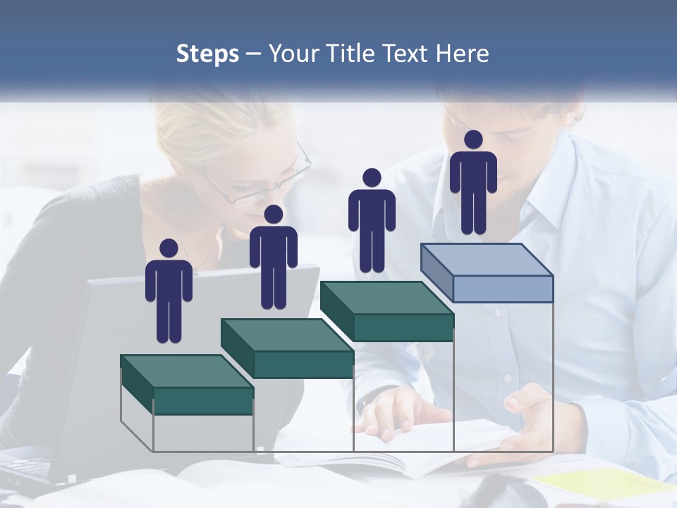 A Man And Woman Looking At A Laptop Screen PowerPoint Template